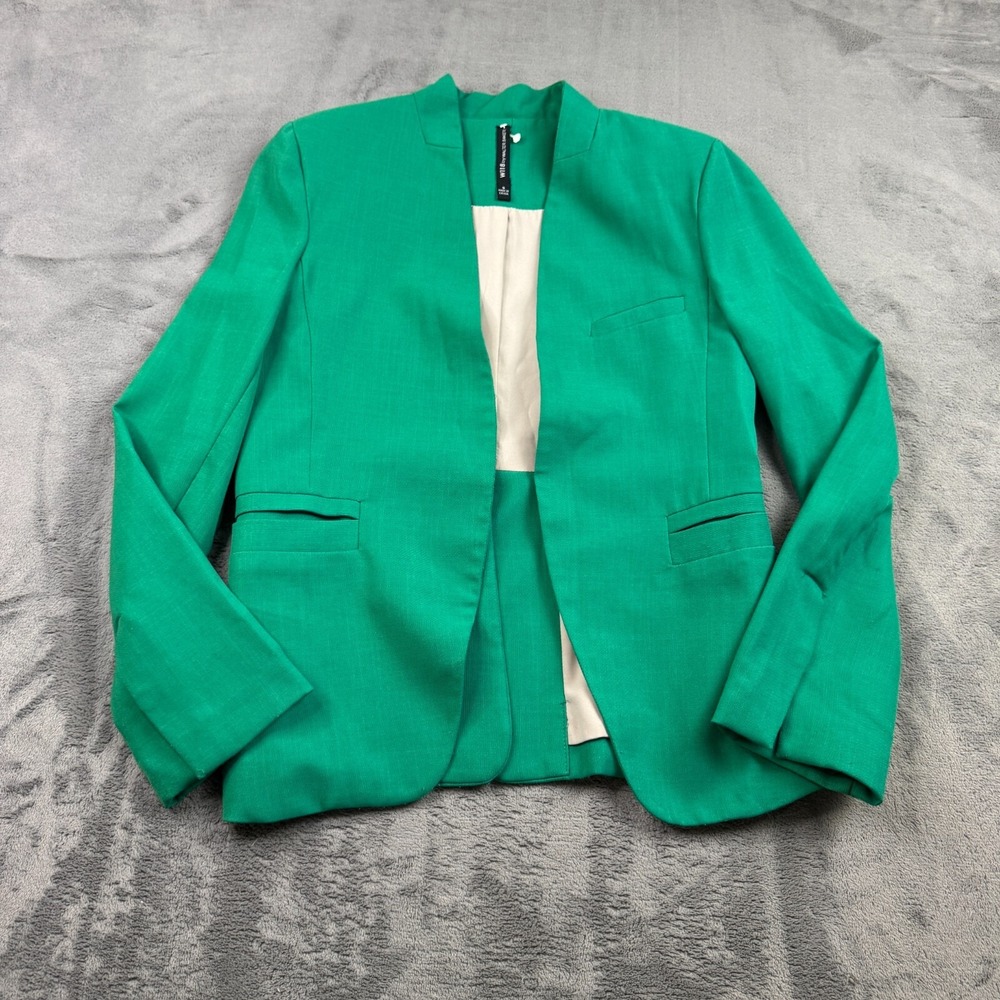 Walter‎ Baker Womens Blazer Size Small Coat Kelly Green Open Career Chic Casual
